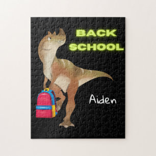 Friendly Dinosaur with Backpack "Back to School" Jigsaw Puzzle