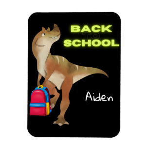 Friendly Dinosaur with Backpack "Back to School" Magnet