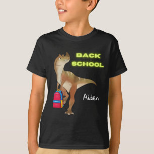 Friendly Dinosaur with Backpack "Back to School" T-Shirt