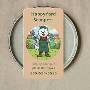 Friendly Dog Poop Scooper Pet Waste Removal Rustic Business Card