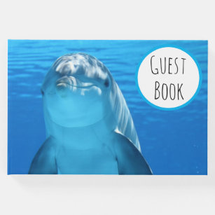 Friendly Dolphin Blue Sea Guest Book