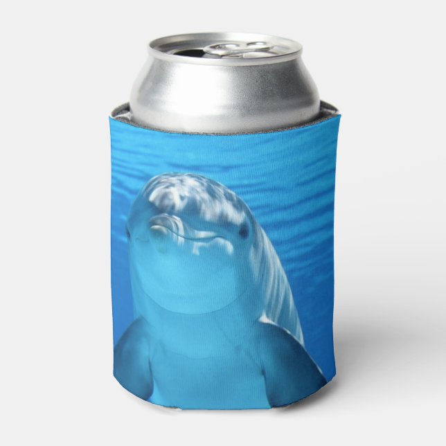 Friendly Dolphin Photo Can Cooler (Can Front)