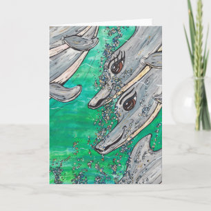 Friendly Dolphin Pod Card