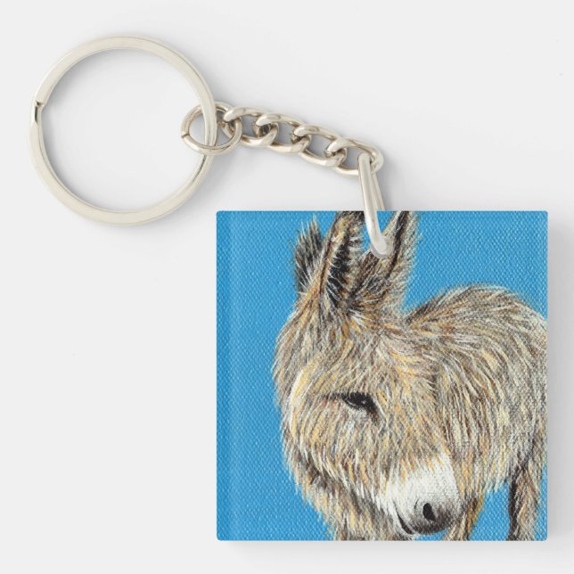 Friendly Donkey Painting Key Ring (Front)