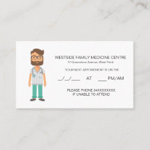 Friendly Family Doctor Appointment Card