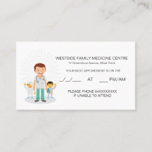 Friendly Family Doctor & Children Appointment Card
