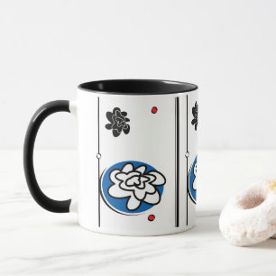 Friendly Flower coffee mug black blue red bright