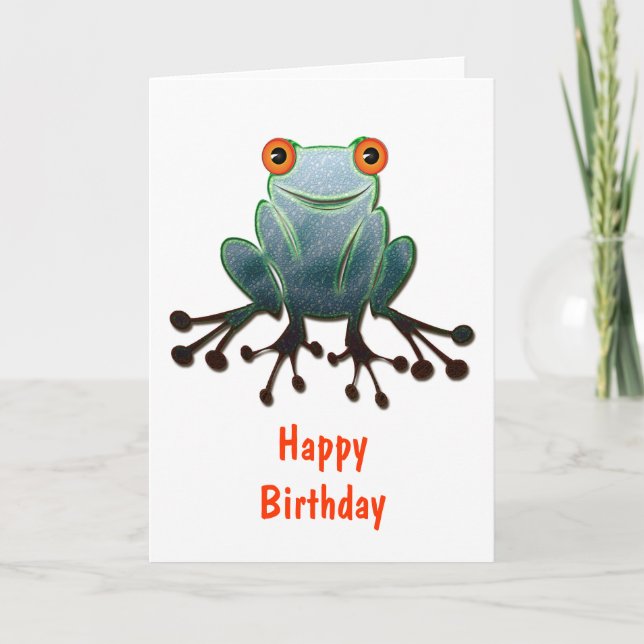 Friendly Frog Birthday Card (Front)