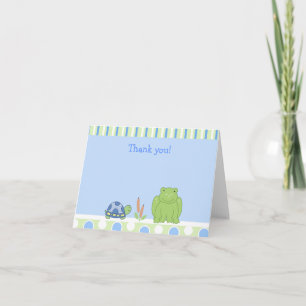 Friendly Frog & Turtle Folded Thank you note Card