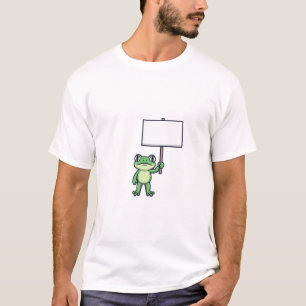 Friendly Frog with Blank Sign T-Shirt