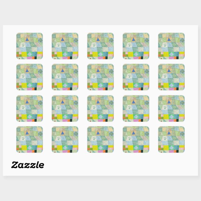 Friendly Game by Paul Klee Square Sticker (Sheet)