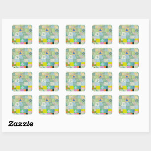 Friendly Game by Paul Klee Square Sticker