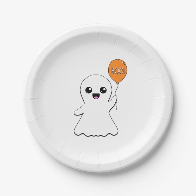 Friendly Ghost Greetings Paper Plate (Front)