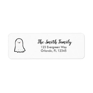 Friendly Ghost Halloween Spooky Return Address Label