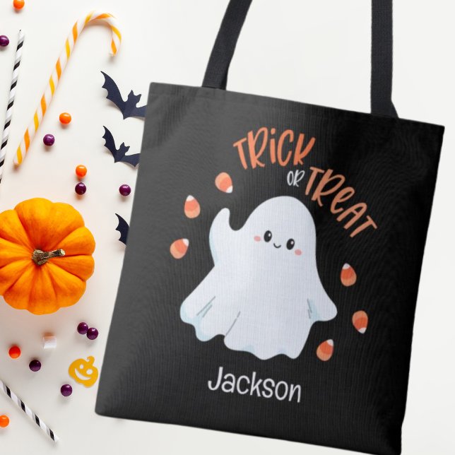 Friendly Ghost Halloween Trick or Treat Tote Bag (Creator Uploaded)