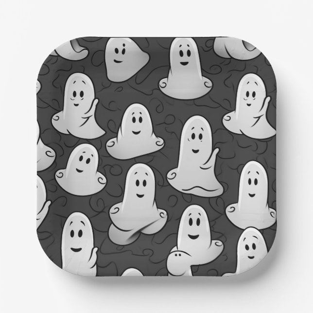 Friendly Ghost Paper Plate (Front)
