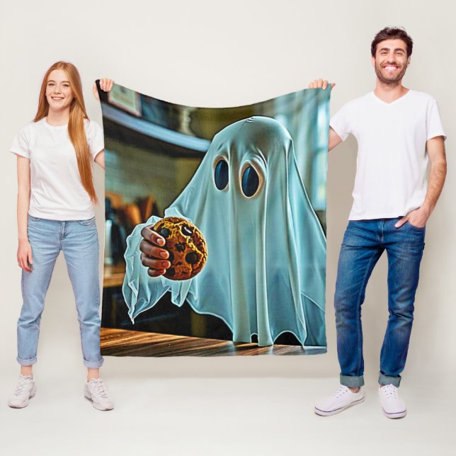 Friendly Ghost With Cookie Fleece Blanket (In Situ)