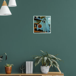 Friendly Ghost With Cookie Poster