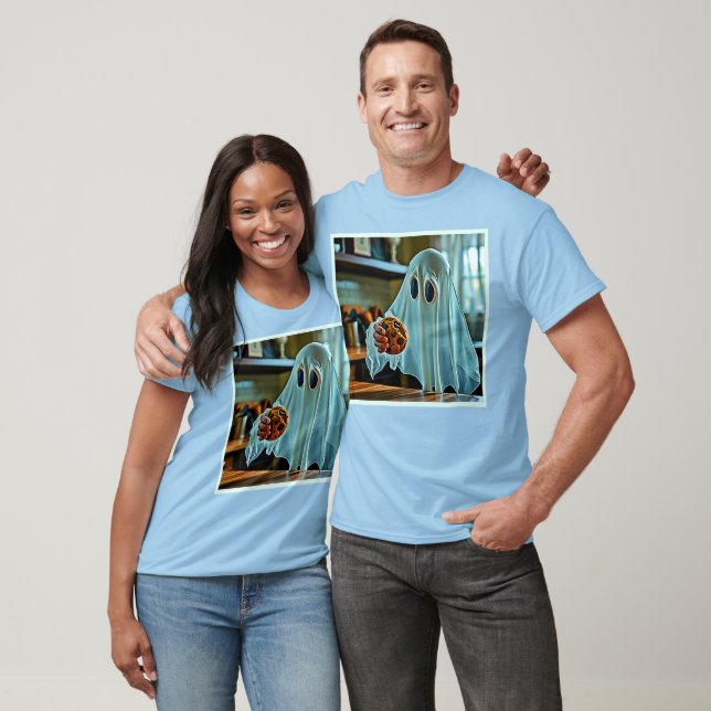 Friendly Ghost With Cookie T-Shirt (Unisex)