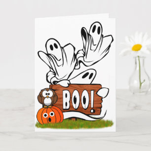 Friendly Ghosts and Pals Halloween Card