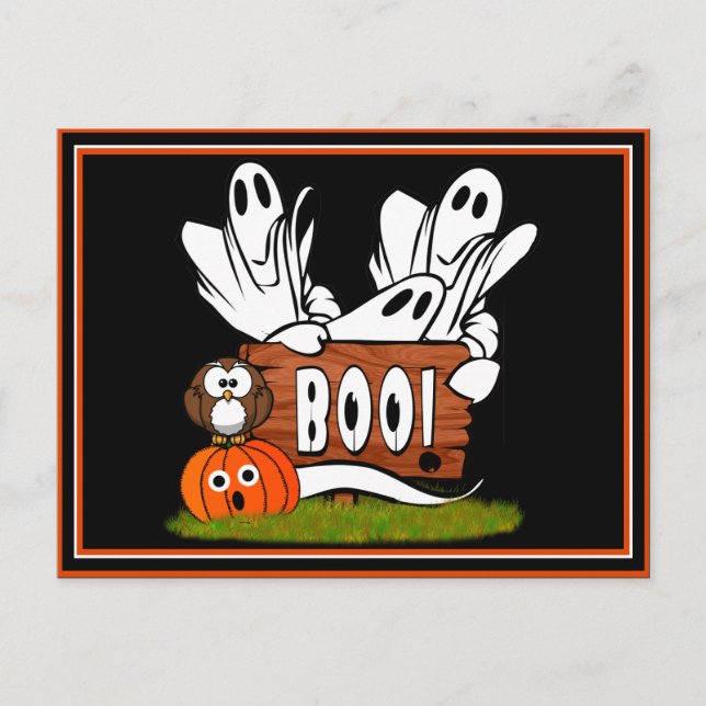 Friendly Ghosts and Pals Postcard (Front)