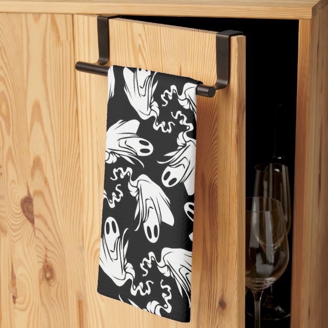 Friendly Ghosts Halloween Tea Towel (Thirds Fold)