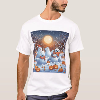 Friendly Ghosts Making Snow Angels T-Shirt