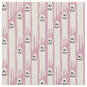 Friendly Ghosts on Cream and Pink – Halloween Patt Fabric