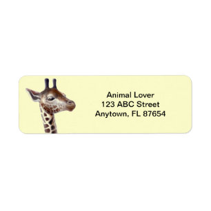 Friendly Giraffe Customisable Return Address Label