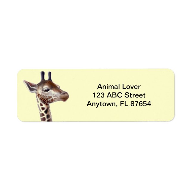 Friendly Giraffe Customisable Return Address Label (Front)