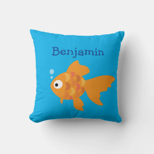 Friendly Gold Fish Illustration Cushion