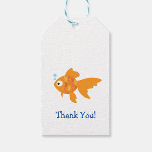 Friendly Gold Fish Illustration Gift Tags