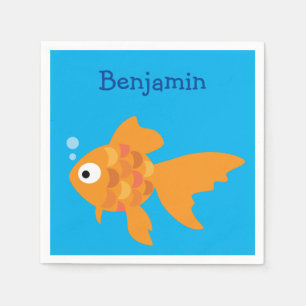 Friendly Gold Fish Illustration Napkin