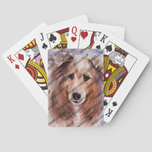 FRIENDLY GOLDEN COLLIE PLAYING CARDS