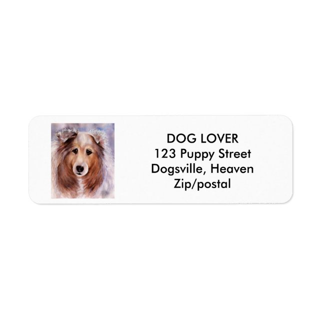 FRIENDLY GOLDEN COLLIE RETURN ADDRESS LABEL (Front)