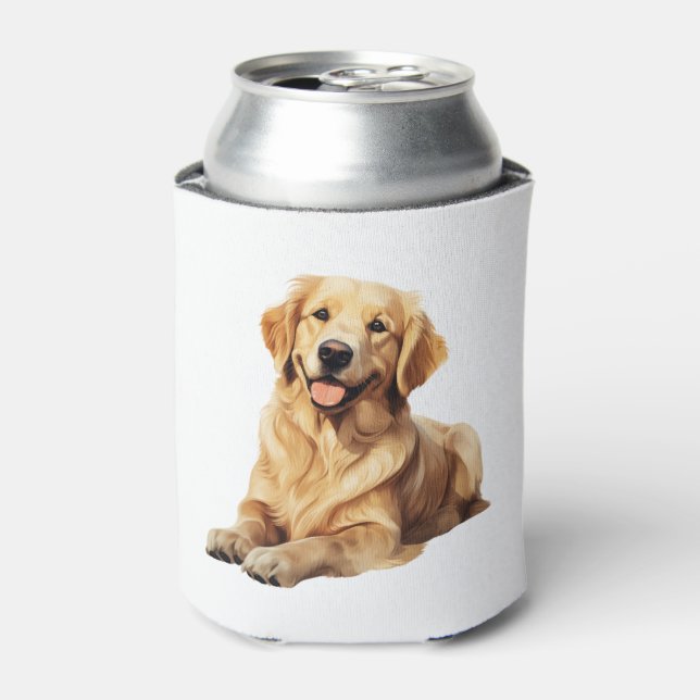 Friendly Golden Retriever Smile - Loyal Dog Portra Can Cooler (Can Front)