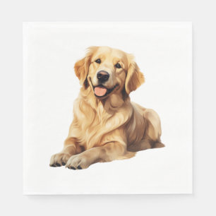 Friendly Golden Retriever Smile - Loyal Dog Portra Napkin