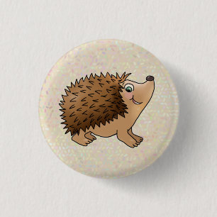 friendly hedgehog 3 cm round badge