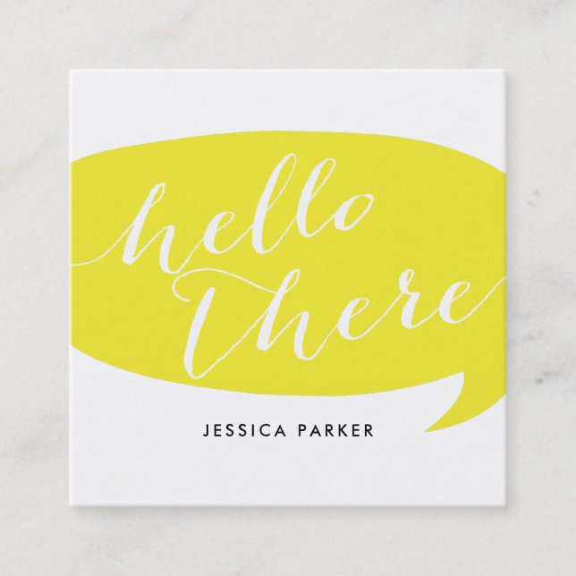Friendly Hello Square Business Card (Front)