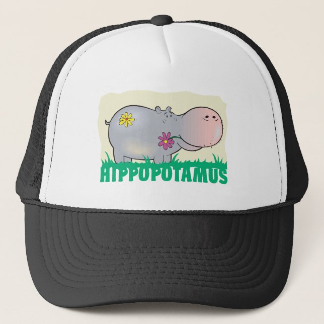 Friendly Hippopotamus Trucker Hat (Front)