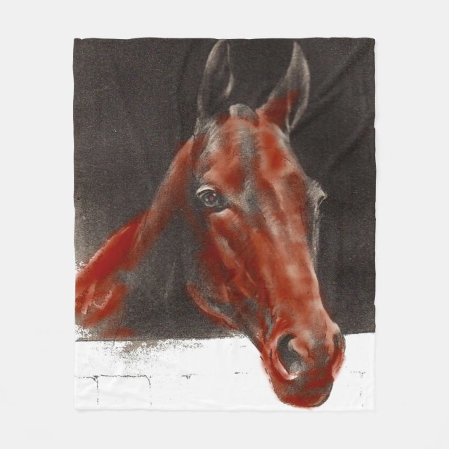 friendly horse fleece blanket (Front)
