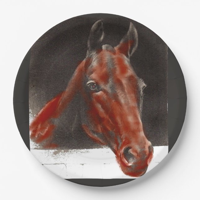 friendly horse paper plate (Front)