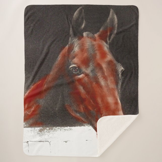 friendly horse sherpa blanket (Front)