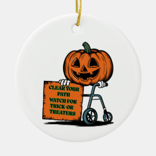 Friendly Jack-o'-Lantern Safety Ceramic Ornament