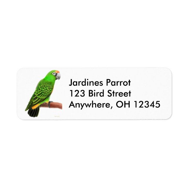 Friendly Jardines Parrot Label Return Address Label (Front)
