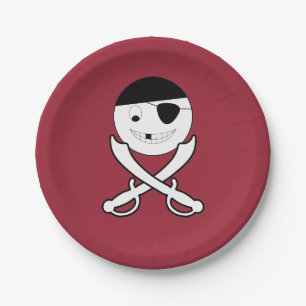 Friendly Jolly Roger Paper Plate