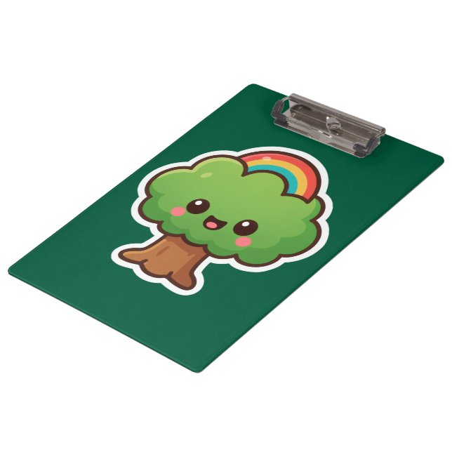 Friendly Kawaii Tree Clipboard (Angled)