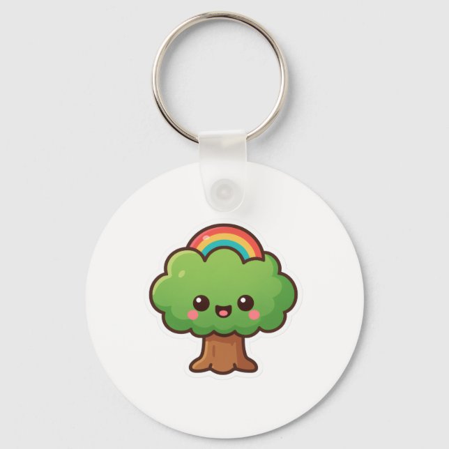 Friendly Kawaii Tree Key Ring (Front)