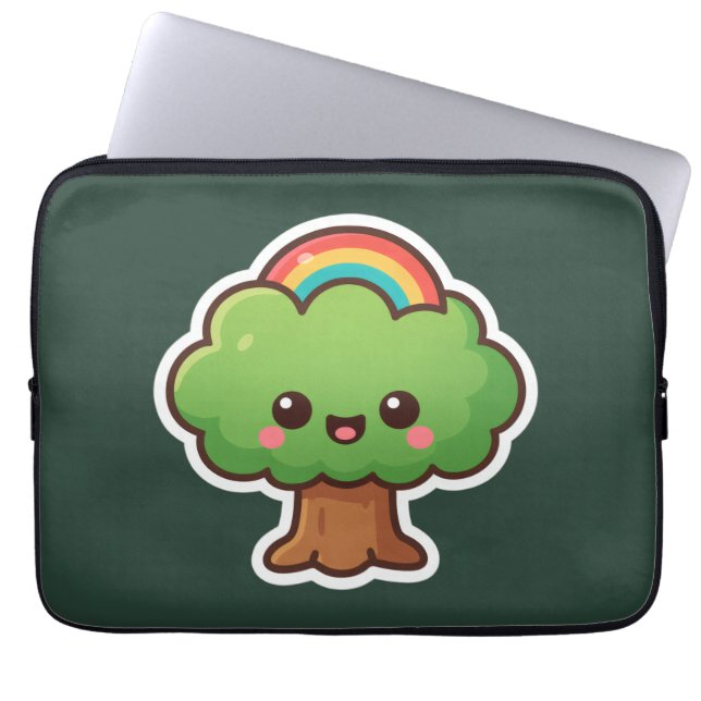 Friendly Kawaii Tree Laptop Sleeve (Front)