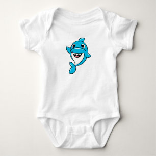 FRIENDLY LITTLE BLUE SHARK BABY BODYSUIT
